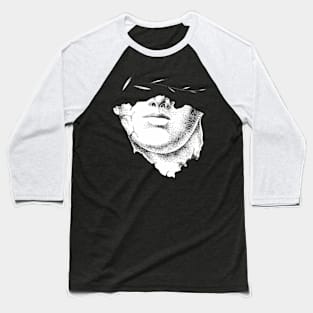 Statue with laurel eyes - Drawing - B&W Baseball T-Shirt